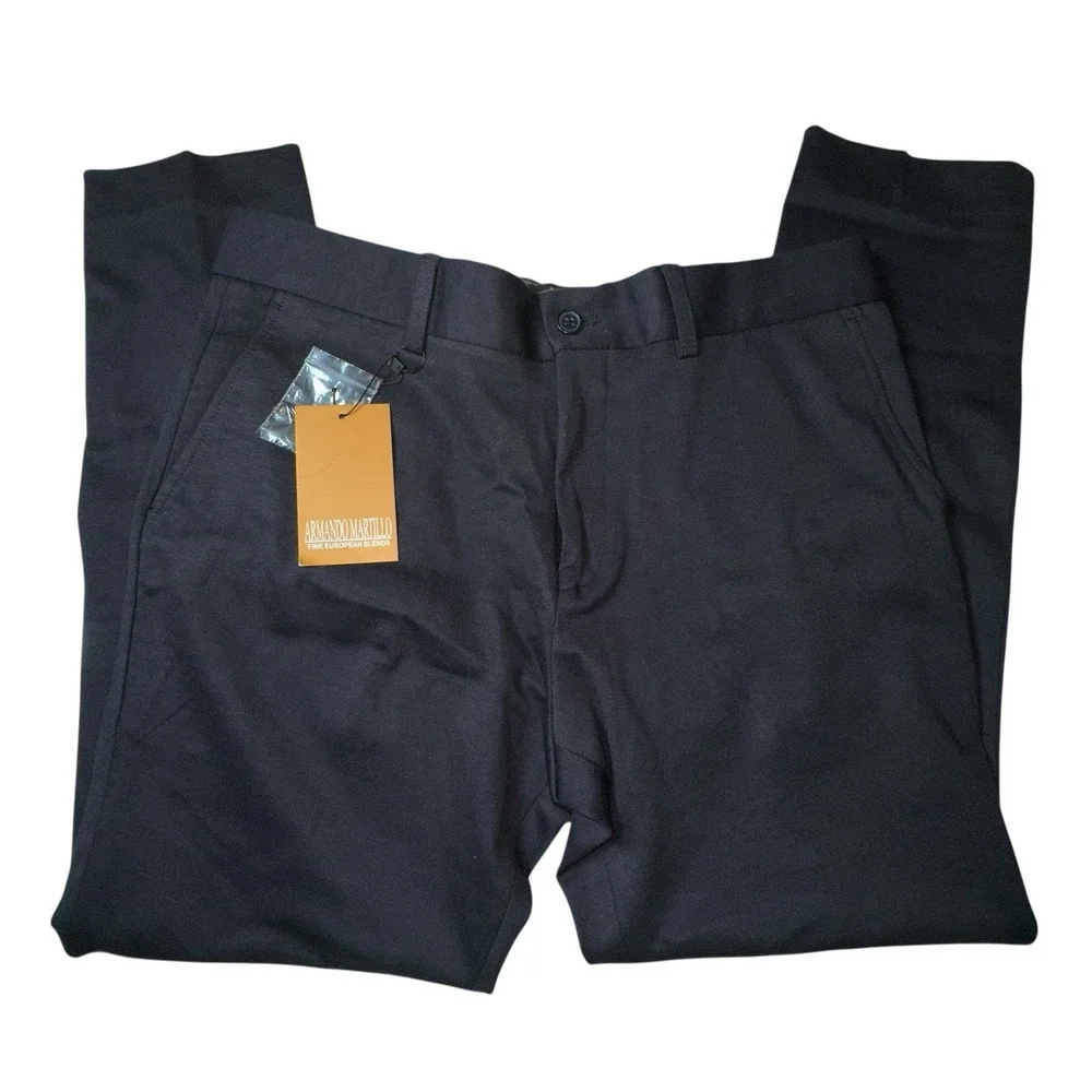 Armando‎ Martillo Boys 10 Husky Slim Fit Navy Dress Pant Trousers Party Wedding